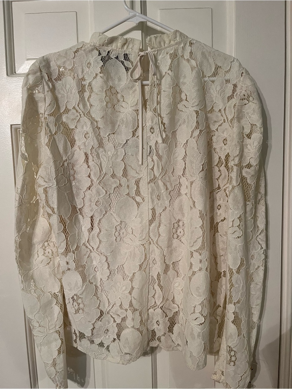 Anthropologie x Mare Mare Cream Floral Lace High-Neck Blouse - Picture 5 of 6